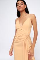 C/meo Enlighten Blush Sleeveless Tie-front Midi Dress | Lulus