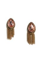 Lulu*s For An Instant Gold And Peach Rhinestone Earrings