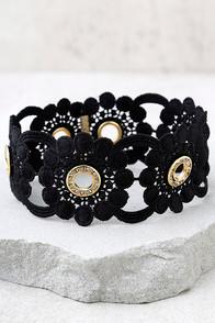 Vanessa Mooney Kentucky Black Lace Choker Necklace