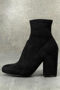 Steve Madden Gaze Black Suede Mid-calf Booties