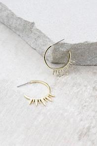 Shashi Arushi Gold Rhinestone Hoop Earrings