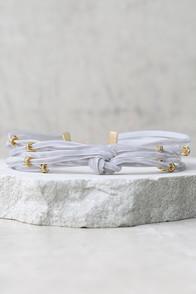 Lulus Pretty Little Thing Gold And Grey Velvet Choker Necklace