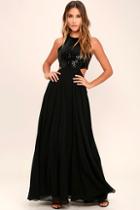 Lulus Nothin' But Love Black Sequin Maxi Dress