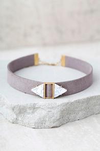 Lulus Too Cool Grey Choker Necklace