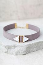 Lulus Too Cool Grey Choker Necklace