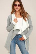 If By Sea Love And Admiration Heather Grey Cardigan Sweater