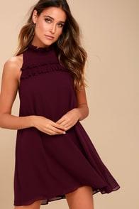 Ali & Jay Dancing Machine Plum Purple Swing Dress