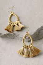 Lulus Seize The Day Gold Tassel Earrings
