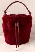 Lulus Pre-fur-ed Choice Wine Red Faux Fur Bucket Bag
