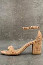 Report Pamela Natural Cork Ankle Strap Heels