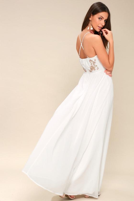 That's Waltz Up Pink And White Embroidered Maxi Dress | Lulus