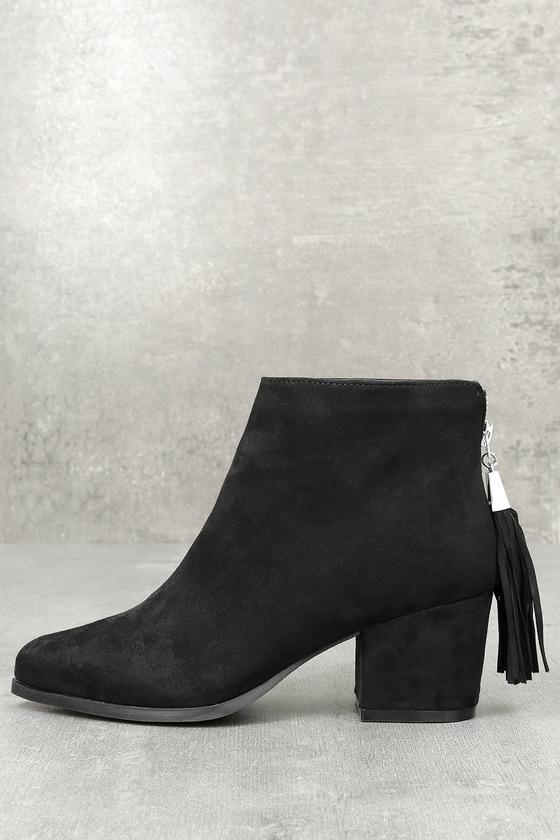 Bamboo Alvarez Black Suede Ankle Booties | Lulus
