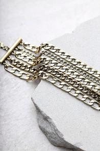Lulus Dream Sequence Gold Chain Bracelet
