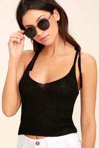 Lulus Desert Culture Black Crop Top