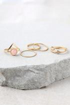 Lulus I Got You Gold And Pink Ring Set