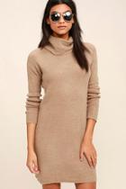 Bb Dakota Collins Taupe Sweater Dress