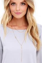 Lulu*s Hold The Reins Gold Layered Drop Necklace