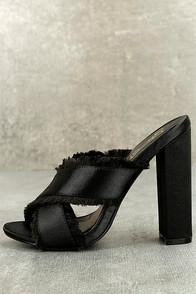 So Me Taya Black Satin High Heel Sandals