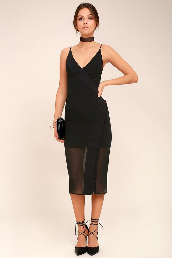 C/meo Presence Black Sleeveless Midi Dress | Lulus