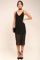 C/meo Presence Black Sleeveless Midi Dress | Lulus