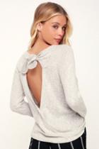 Chic Treat Light Grey Backless Sweater Top | Lulus