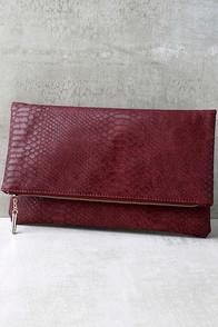 Lulus Bayou Babe Burgundy Clutch