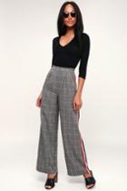 Plaid To Be There Grey Plaid Side Stripe Trouser Pants | Lulus
