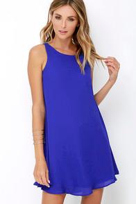 Lulus Better Believe It Royal Blue Shift Dress