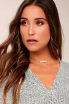 Lulus Sea's Divine Gold And Pearl Choker Necklace
