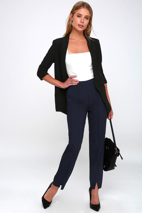 Aisha Navy Blue Trouser Pants | Lulus