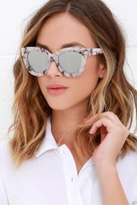 Quay Sugar And Spice Ivory Marble Sunglasses