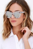 Quay Sugar And Spice Ivory Marble Sunglasses