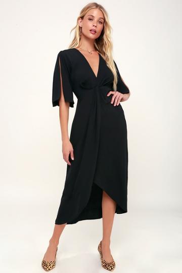 Gilli My Type Black Midi Dress | Lulus