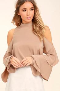 Lulus Flow With It Beige Top
