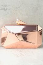 Lulus What A Rock Rose Gold Clutch