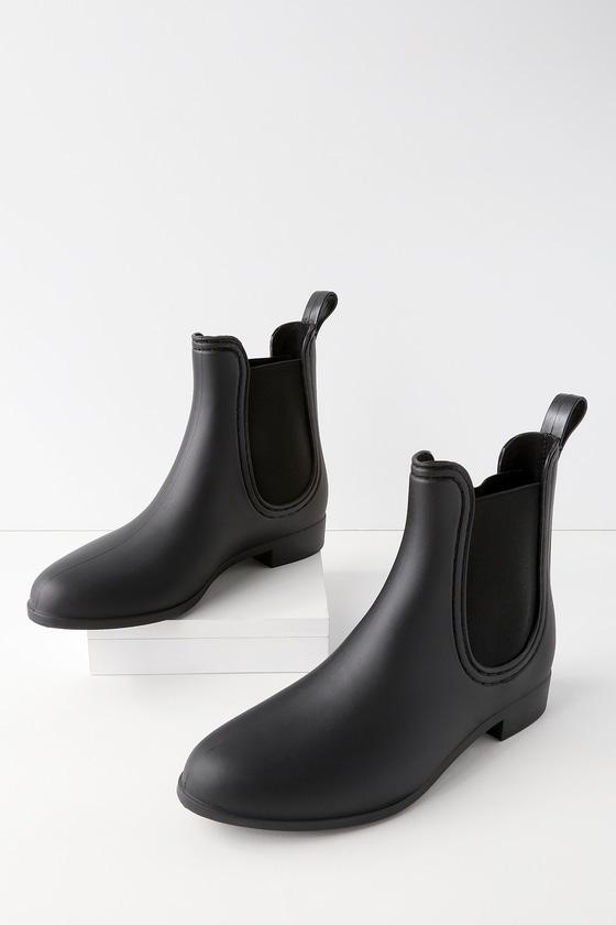 Report Slicker Matte Black Chelsea Rain High Heel Boots | Lulus