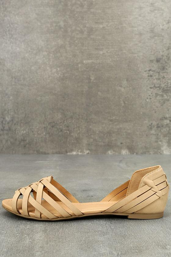 Paprika | Equatorial Natural Huarache Flats | Size 6.5 | Beige | Vegan Friendly | Lulus