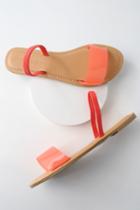 Wild Diva Lounge Griffith Neon Pink Flat Sandal Heels | Lulus