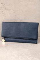 Lulus Get Up And Go Navy Blue Clutch
