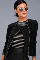Lulus Commander In Chic Black Jacket