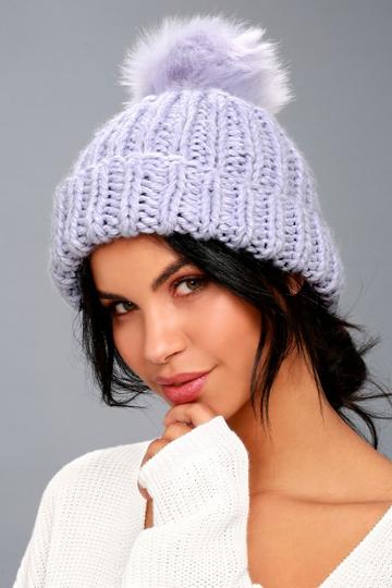 Free People | Happy Trails Lavender Pom Pom Beanie | Purple | Lulus