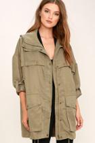 Primi Something About You Olive Green Hooded Jacket
