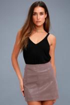 Free People Modern Femme Mauve Vegan Suede Mini Skirt | Lulus