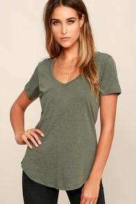 Z Supply Pleasant Surprise Olive Green Tee