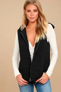 Jack By Bb Dakota Meiker Black Hooded Puffer Vest