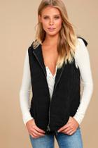 Jack By Bb Dakota Meiker Black Hooded Puffer Vest