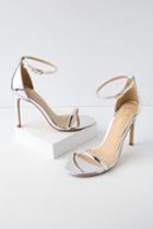 Angie Silver Ankle Strap Heels | Lulus