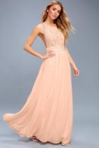 Forever And Always Blush Pink Lace Maxi Dress | Lulus