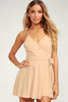 Camden Nude Wrap Skort Dress | Lulus