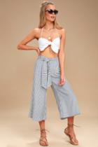 Jack By Bb Dakota Selva Navy Blue And White Striped Culottes | Lulus